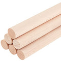 OLYCRAFT 6Pcs Dowel Rods Wood Sticks 1 x 12 Inch Beech Wood Sticks Unfinished Dowel Round Wooden Craft Sticks for DIY Projects Crafting Wooden Craft Sticks Carpenters - size: 300x25mm