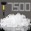 Tile Leveling System 1/8" Spacers Tile Leveler Clips 7500 Pcs and 16 oz Rubber Mallet Hammer .Tile Tools Set for Professional Ceramic and Stone Installation