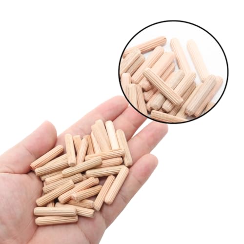 48Pcs 6mm x 30mm / 1/4 Inch x 1.18 Inch Wooden Dowel Pin - size: 6 x 30mm