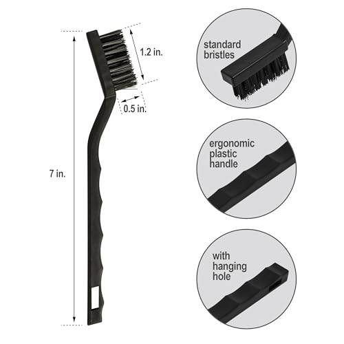 6Pcs Wire Brush Set, Stainless Steel/ Brass/ Nylon Bristle Brushes for Cleaning Rust, Scratch Wire Brushes for Cleaning Welding Slag, Paint and Dirt Removal