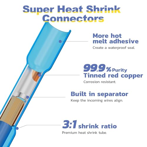 haisstronica 200PCS Heat Shrink Butt Connectors, 22-10 AWG Mixed Sizes - style: Mixing AWG 22-10