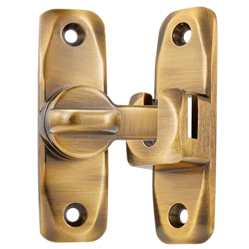 Brass Barn Door Latches,90/180 Degree Gate Lock_B - color: Brass