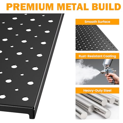 Pegboard Smith Metal Pegboard Panels, 16" x 12" Heavy-Duty Wall Peg Boards for Garage Tool Storage, Pegboard Organizer System (Pack of 3, Black) - color: Black
