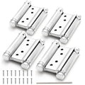 KOLET Double Action Door Hinges, 3 Inches, Brushed Nickel, 4 Pack - color: Silver, size: 3 Inch