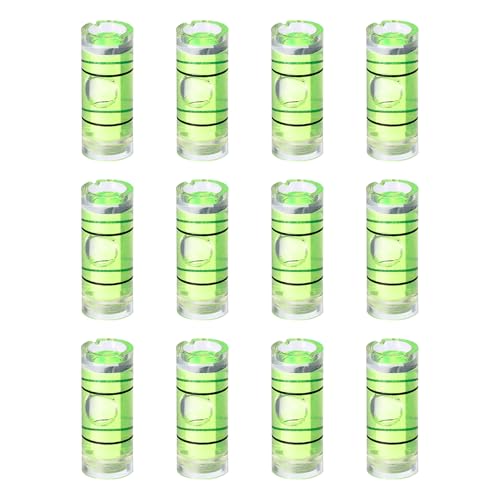 HARFINGTON 12pcs Mini Cylindrical Bubble Spirit Level Vials 8x20mm - size: 8x20mm