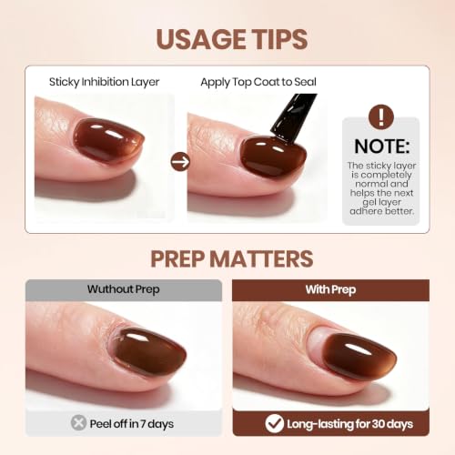 Beetles Hard Gel for Nails Ember Brown, TPO & HEMA-FREE & Flat Nail Brush - color: A - Maple Ember