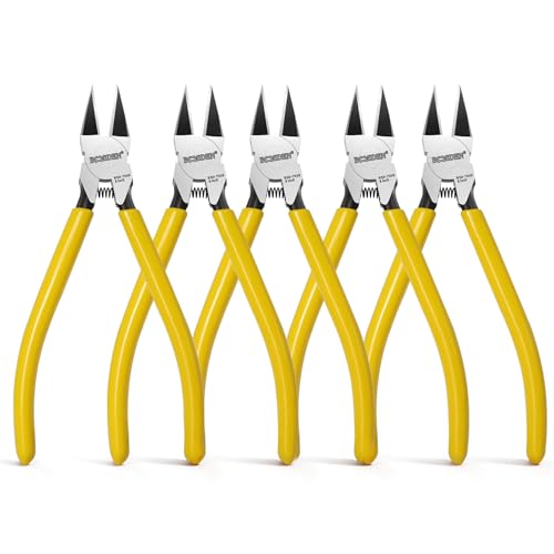 BOOSDEN 6 Inch Flush Cutters, Side Cutting Pliers, Wire Cutters 5 Pack - color: 6''-5 Pack