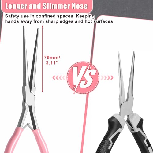 Long Reach Needle Nose Pliers 7" Slim Micro Extra Long Needle Nose Plier Serrated Jaw Precision Fine Tip for Jewelry Making, Bending Wire, Small Object Gripping, Fishing, Work in Tight Spaces - style: Extra Long Needle Nose Pliers Serrated Jaws