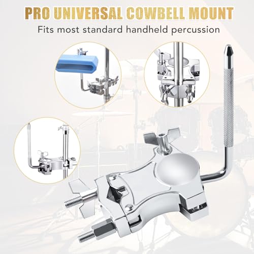 L-Rod Cowbells Cymbal Clamp, Heavy-Duty Cowbell Extension Arm Clip