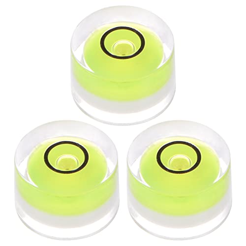 HARFINGTON 3pcs Round Bubble Level 12x7.5mm Mini Circular Bullseye Spirit Levels for Leveling Camera Tripod Telescope Workshop Turntable Pictures Frame, Lime - color: Lime (Black Circle), size: 12x7.5mm