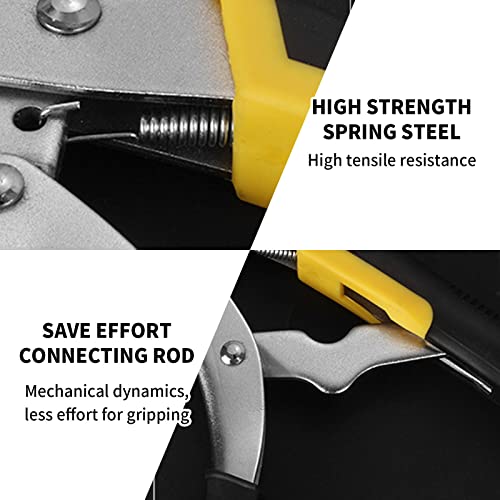 Anxingo 2 Pack 11 inch C-Clamp Locking with Swivel Pads Heavy Duty Pliers for Craftsmen Home Workshop, Metal Face Clamps - size: 2 × 11"