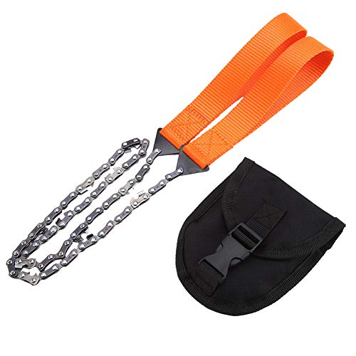 Pocket Chainsaw, Portable Camping Wire Chain Folding Hand Survival Chainsaw with Paracord Survival Bracelet for