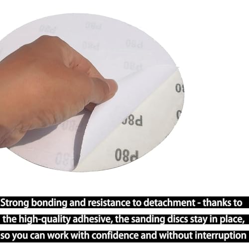 30 Pack 8" PSA Sanding Discs Set - 5 Each of 80, 100, 120, 180,240, 400 Grit - 8 Inch Self Adhesive Stickyback Sandpaper Discs for Drywall, Floor, Woodworking, Metal