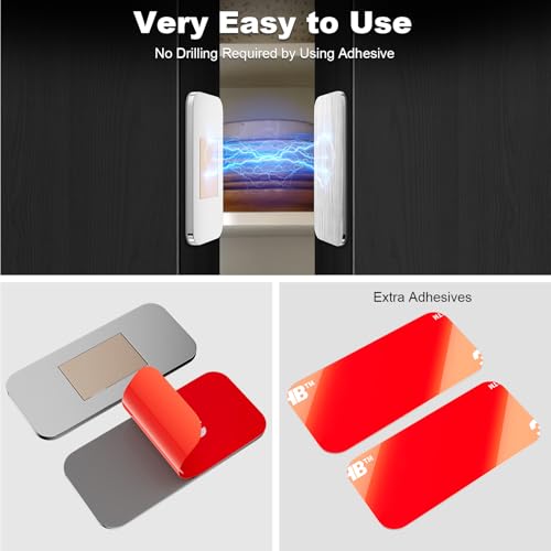 PHIXBEAR No Drill Magnetic Cabinet Door Catch with Adhesive – Stainless Steel, Strong Hold Child Safety Lock for Kitchen Cabinets, Bathroom, RV – Drawer Magnets 1.57” x 0.79” 4 Pack - color: Silvery