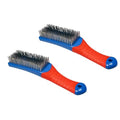 2 PCS Heavy-Duty Wire Brush Set, Heavy Stainless Steel Wire Scratch Brush, with Ergonomic Silicone Covered Handle, for Rust, Dirt, Deep Cleaning Rust and Paint - style: 2 PCS