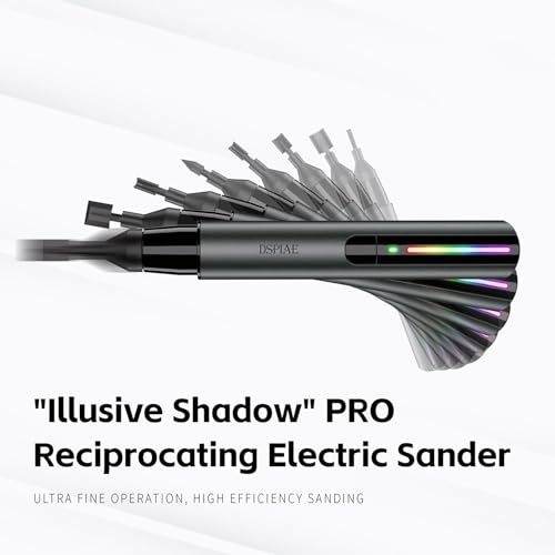 Iesooy for DSPIAE PRO Reciprocating Electric Sanding Pen, 5-Speed and USB Charging with LED Light, Multi-Purpose Power Tool, Mini Power Sander for Sanding, Polishing, Finishing, DIY Crafts