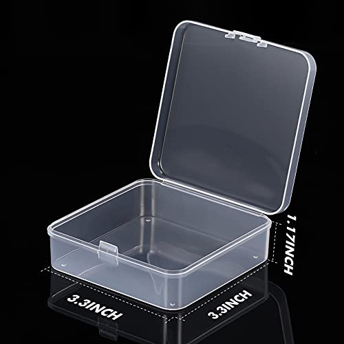 Jetec 6 Pieces Small Clear Plastic Storage Box, 3.3 x 3.3 x 1.1 Inch - size: 3.3 x 3.3 x 1.1 Inch