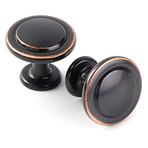 KOOFIZO 10 Pack Oil Rubbed Bronze Cabinet Knobs Pull Round Single Hole 1960 - color: Oil Rubbed Bronze, size: Knob 1 - 10Pcs, style: Round