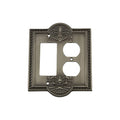 Nostalgic Warehouse Meadows Light Switch Cover Plate - color: Antique Pewter, size: Rocker and Outlet