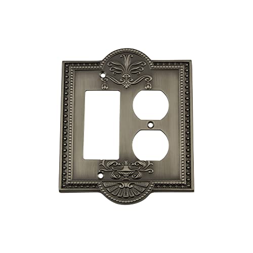 Nostalgic Warehouse Meadows Light Switch Cover Plate - color: Antique Pewter, size: Rocker and Outlet