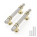 Rergy 10 Pack 3 Inch Hole Center Brushed Nickel and Gold Cabinet Pulls - color: Brushed Nickel&Gold, size: 3in Hole Center(76mm)