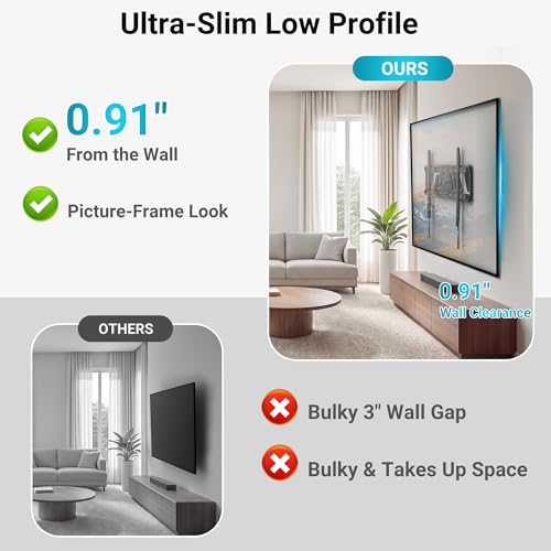 BONTEC Heavy Duty Fixed TV Wall Mount, 43-100 Inch TVs, Max VESA 800x600mm - size: 43-100 Inch
