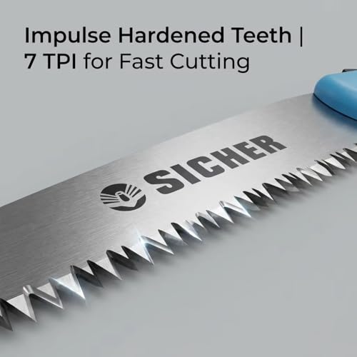 SICHER 6 Inch Folding Pruning Saw – High Carbon Steel Blade with Secure Lock, Anti-Slip Handle for Comfortable Grip, Portable Hand Saw for Garden, Tree Trimming, Camping & Outdoor Use