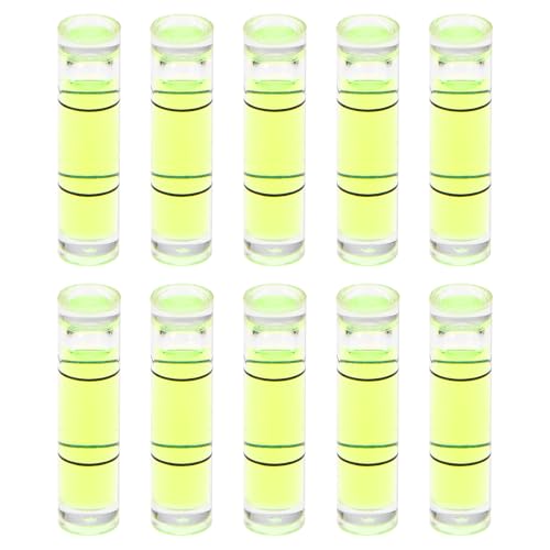 HARFINGTON 10pcs Small Cylindrical Bubble Level Vials 6x24mm PMMA Mini Horizontal Bubble Spirit Level Measuring Layout Tools for RV TV Picture Frame Hanging Tool Leveler - size: 6x24mm