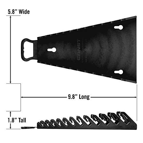 Ernst Manufacturing Gripper Reverse Wrench Organizer, 12 Tool, Black - color: Black, size: 12 Tool, style: Reverse