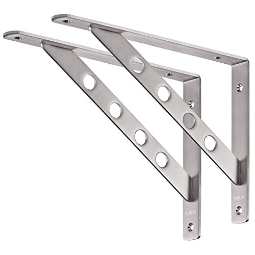 YUMORE 12 Inch Shelf Bracket, Heavy Duty L Bracket, 2 Pack - size: 12"(Soild)