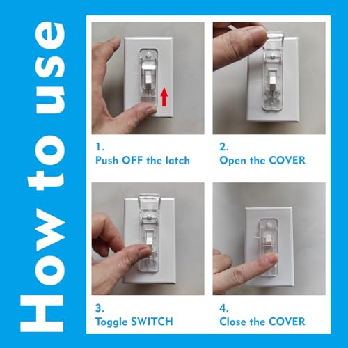 2 Pack Toggle Light Switch Cover Guard, Baby Proof, White - size: 2 pack / white