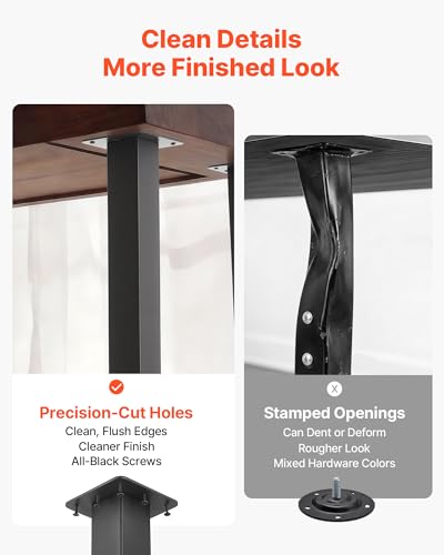 VEVOR Adjustable Table Legs, 24-40 in Square Steel Furniture Legs, 1200 lbs Max Load Heavy Duty, Quick Installation, Ideal for Home Office Desk DIY, Coffee Dinner Bar Tables, Workbenches, 4 PCS, Black - size: 3.9 x 3.9 x (23.6-40) in