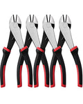 IGAN Wire Cutters Heavy Duty (Pack of 4), 7-inch Side Cutters Dikes, Ultra Tough and Durable Diagonal Cutters with Spring-loaded, Ideal Cutting Pliers for Electricians and Homes - size: 7''x4