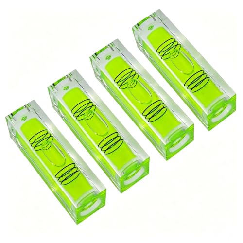 High precision mini level bubble, double line small bubble, three line flat ball household level ruler can be turned 180 degrees (Non-magnetic, 52 * 18 * 15mm（4PCS)) - size: 52*18*15mm（4PCS)