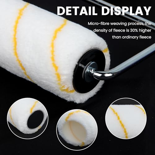 VOOMEY 9 Inch Microfiber Paint Roller Covers, 3/8" Nap 15PCS - size: 9 inch 15pcs