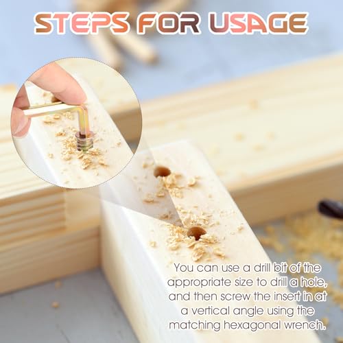 191 Pcs Threaded Inserts for Wood with Hex Wrench, 10 Sizes