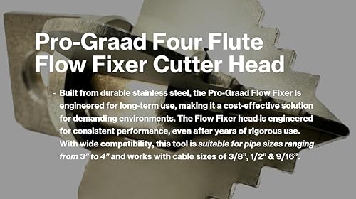 Flow Fixer Drain Cleaner Cutter Head 2-1/2", Spear, Slot, for 3" - 4" Pipes - style: 2-1/2" Four Flute (for 3" - 4" pipes)