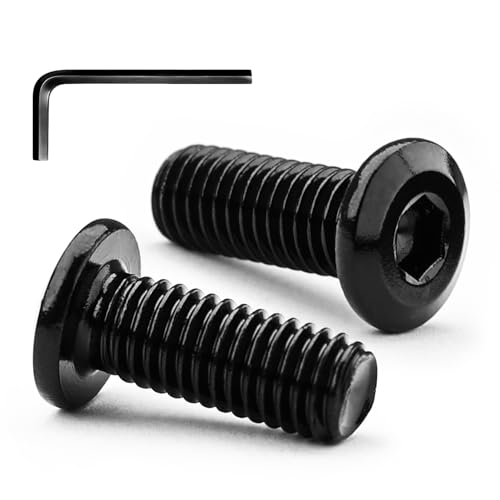 M6 x 20mm Flat Head Hex Socket Cap Screws Furniture Bolts, Stainless Steel 18-8 (304), Black Oxide, Countersunk Connector Screw, Full Thread, 20 PCS (with Hex Spanner) - size: M6 x 20mm