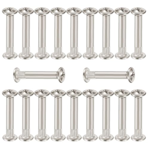 10 Sets Furniture Joint Connector Bolt & Cap Nuts Kits (27mm Sleeve) - size: M5 x 27mm