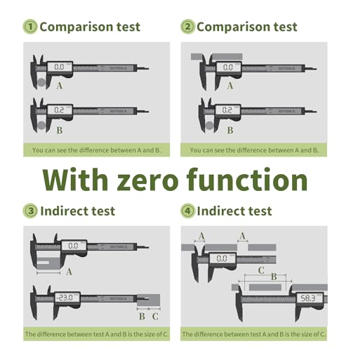 All-Metal Digital Caliper 0-12" Measuring Tool, Micrometer Caliper with Auto-Off Feature, Interchangeable Between inches and millimeters for DIY/Household and 3D Printing