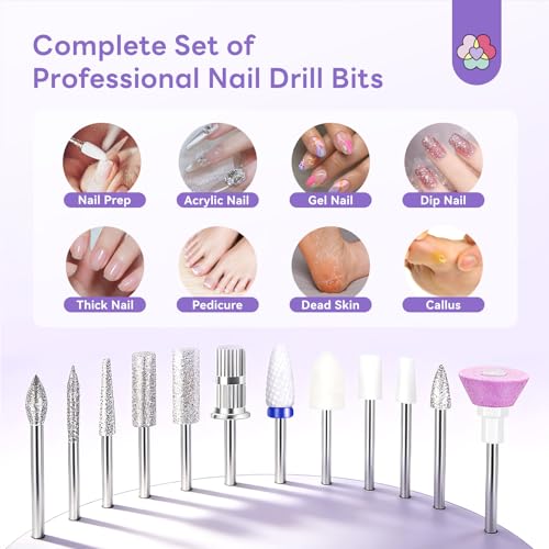 SAVILAND 2026 Electric Nail Drill Kit 30S Quick Removal Nail File 40000RPM - color: Yellow-orange