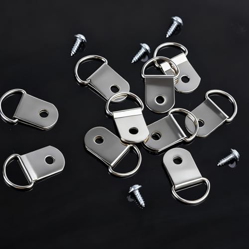 D-Ring Picture Hangers with Screws 150 Pack Hangers for Picture Frame 1Hole - size: 1hole_150pcs