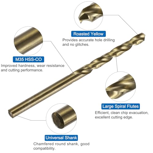 uxcell Metric Tap & Drill Bit Set, 2pcs M5 x 0.8 Spiral Point Thread Taps Titanium Coated and 2pcs 4.2mm Twist Drill Bits Roasted Yellow, Screw Tapping Threading Tools - size: M5 x 0.8 + 4.2mm