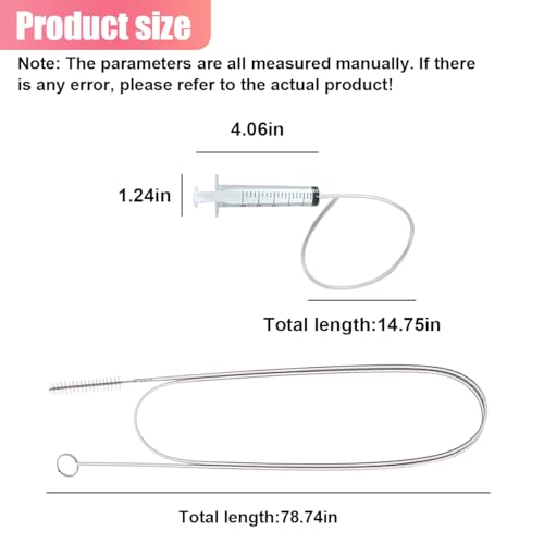 Car Sunroof Drain Cleaning Tool, 78'' Long & Slim Tube Cleaning Scrub Brush, Flexible Automotive Windshield Wiper Drain Hole Dredging Tools for Car, Refrigerator, Sewer (2PCS/2M)