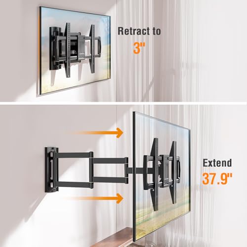 37.9" Long Arm TV Wall Mount for 42-75 Inch TV, Full Motion Swivel and Tilt - size: Indoor Arm: 37.9"