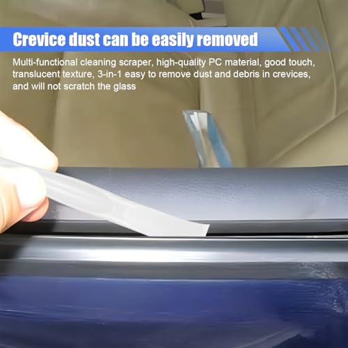 ZIMISI 2 In 1 Plastic Scraper Tool, No-Scratch Small Scraper Cleaning Tool, Multipurpose Sticker Remover Tool for Tight Spaces, Stiff Crevice Scrapers for Removing Paint, Labels, Car Detailing