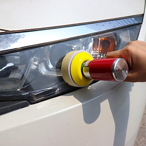SI FANG 48Pcs 1'' 2'' 3'' Mini Air Sander Kit, High Speed Random Orbital DA Sander Polisher for Auto Body Work, Includes 1/2/3in Polishing Sponge & Wool Pads Sandpapers (Red Pneumatic Sander) - style: 1"2"3" Buffer&Sander Kit Red