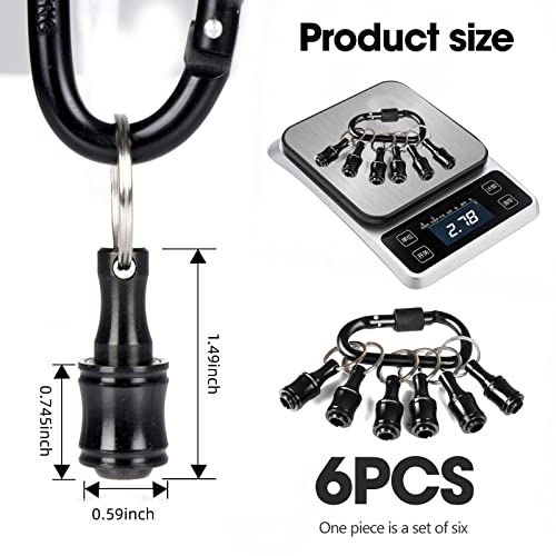 FACAINCXS Bit Holder 1/4 inch Hex Shank Screwdriver Bits Holder Extension Bar Keychain Screw Adapter Drill Change Hand-held Screwdrivers Drill Bits Holder Portable (Black) - color: A2-sct