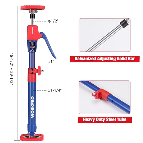 WORKPRO Cabinet Jacks, 18-1/2" to 29-1/2" Adjustable Support Pole, 2-Pack - size: Short-18.5"-29.5" 2PC