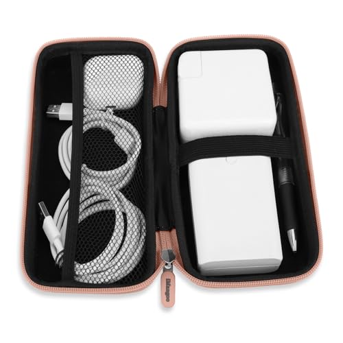 iMangoo Travel Essential Electronics Organizer Charger Case Carrying Pouch - color: Rose Gold, size: Large
